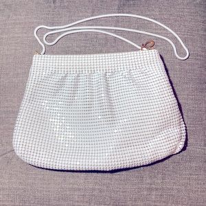 White metal mesh covered purse